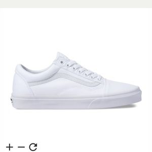 White canvas old skool vans